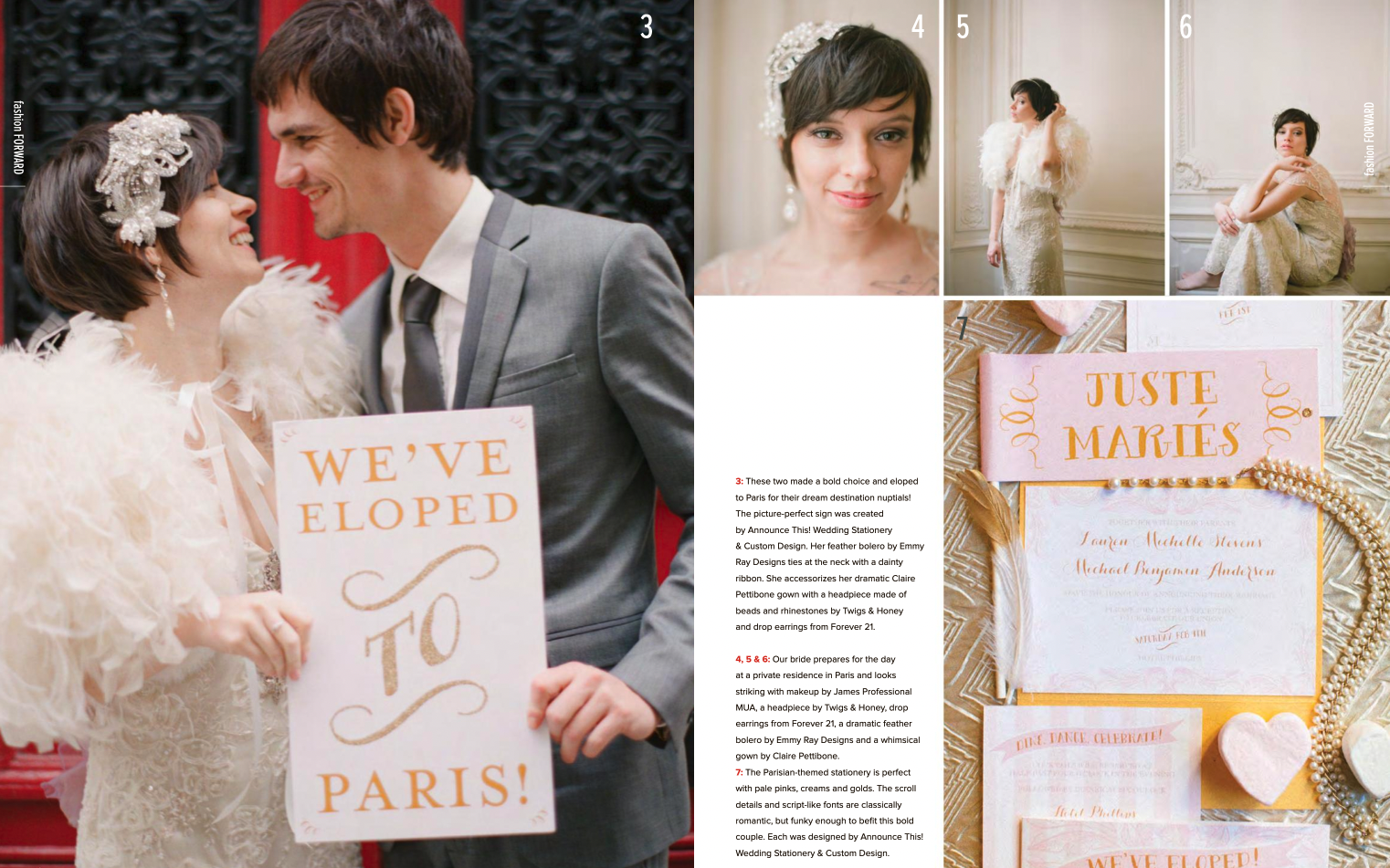 Paris inspired wedding fashion