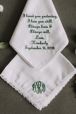5. Letter to the Groom → Custom Embroidered Handkerchief