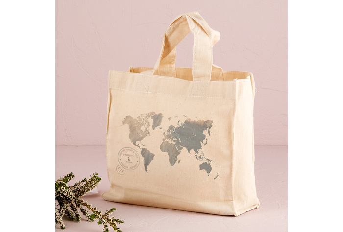 Wanderlust World Map Personalized Tote Bag