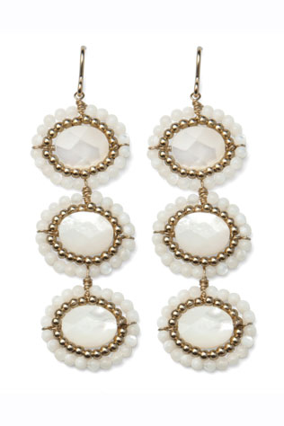 Anemone Mother of Pearl 3-Drop Earrings