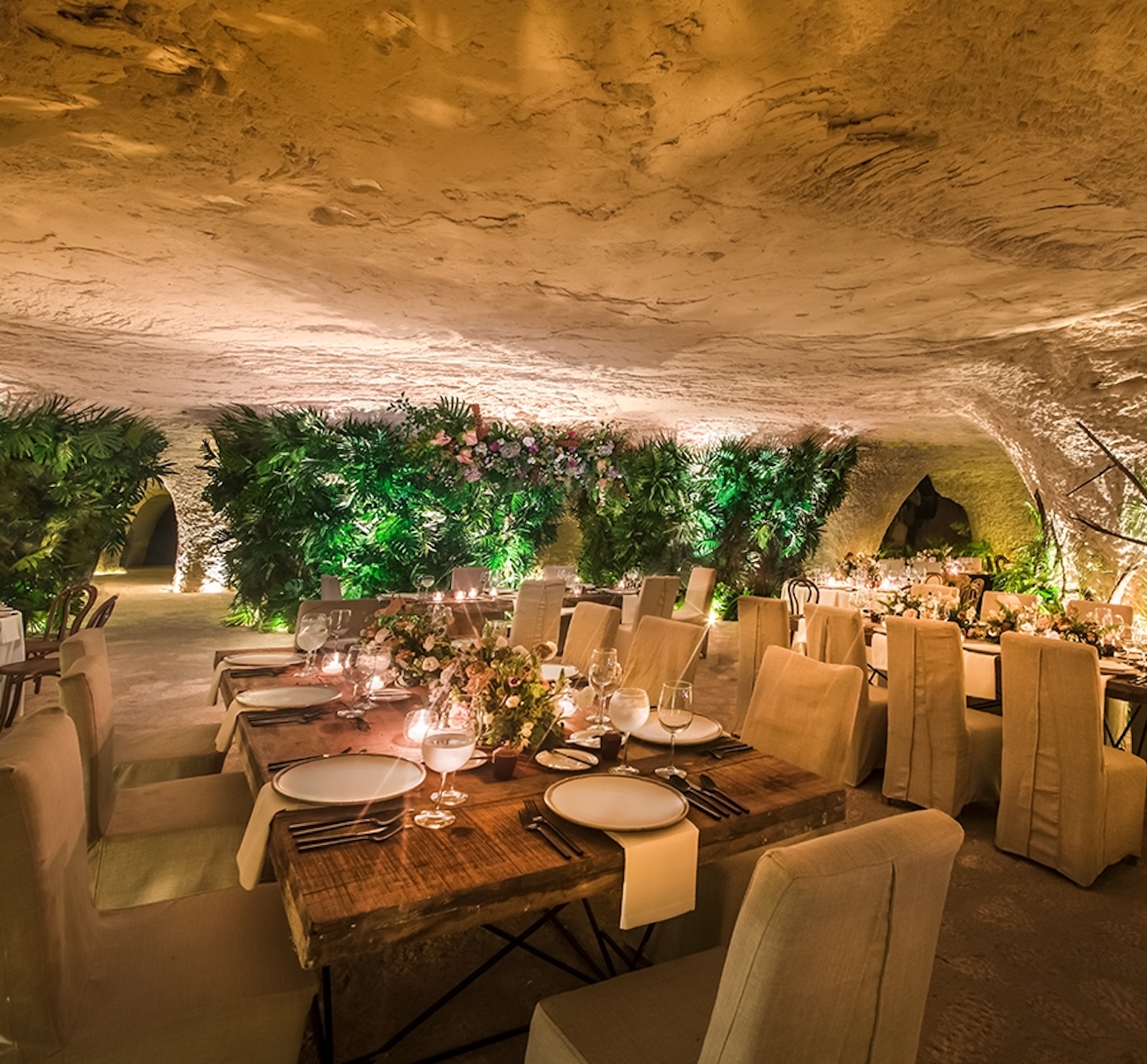 reception setup in cave
