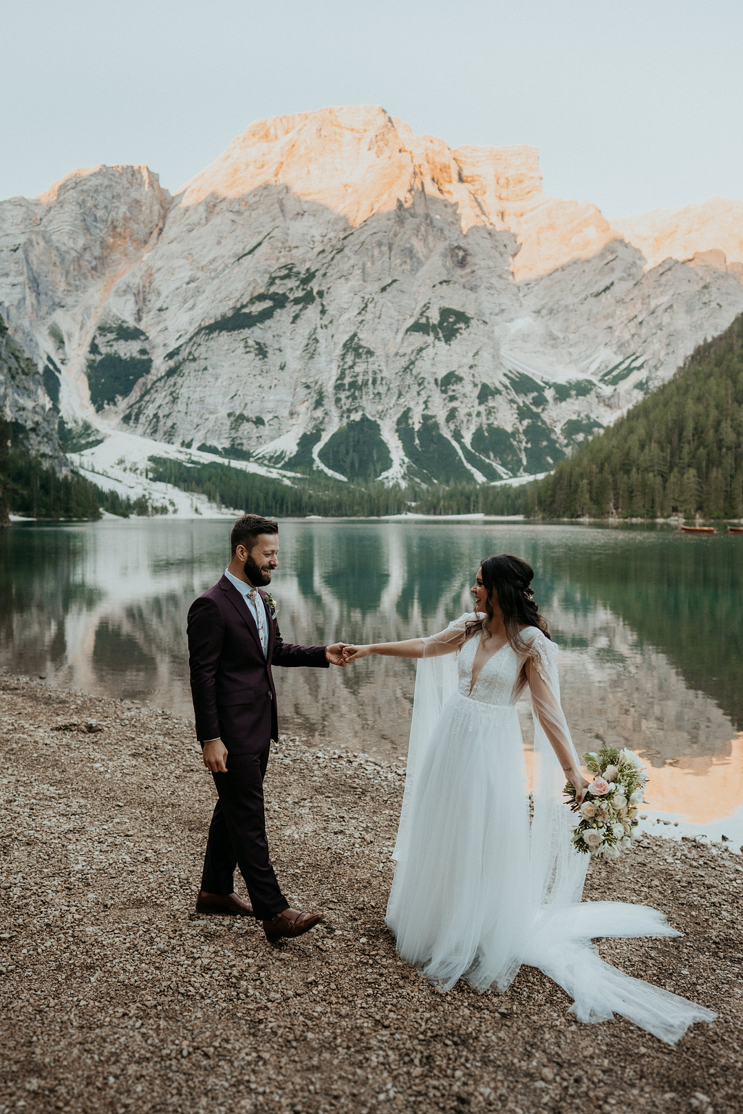 couple with mountain backdrop