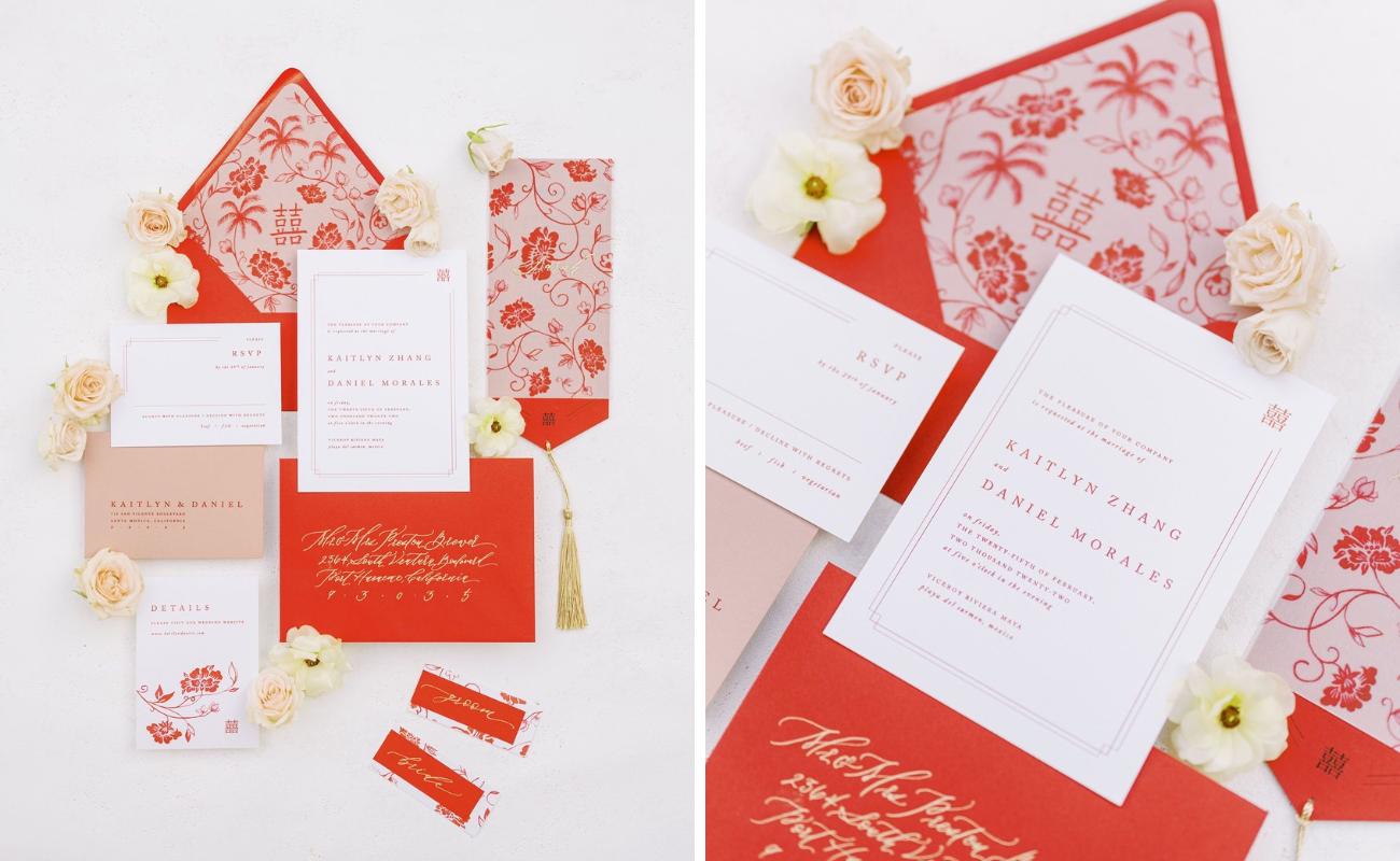 Lucky red wedding invitations