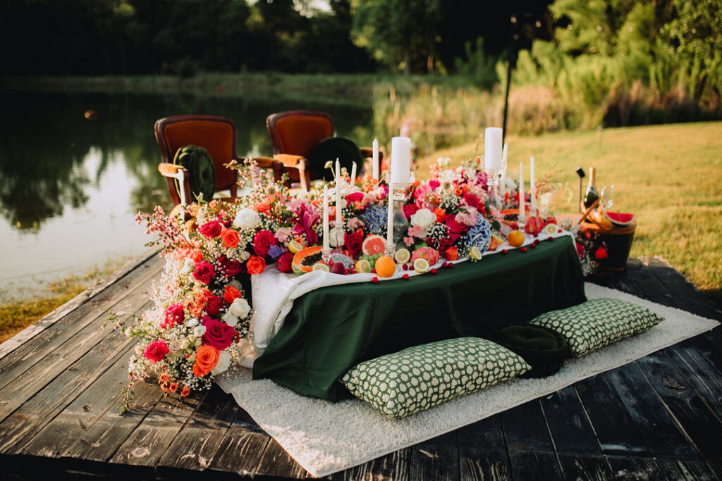 Flowery centerpiece on a table