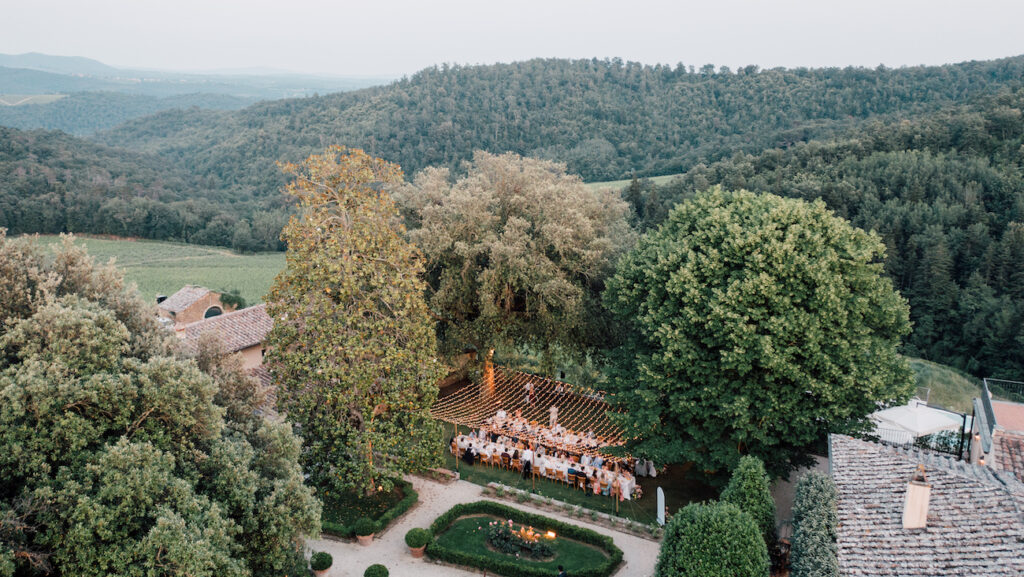 Aerial view of Wedding Ceremony