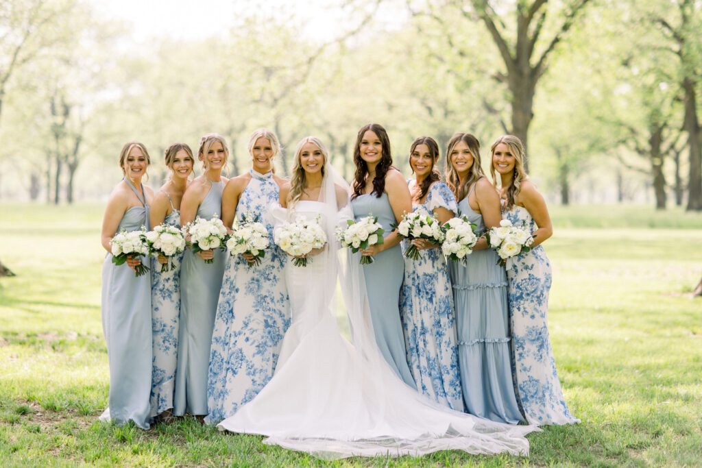 pale blue bridesmaid gown options