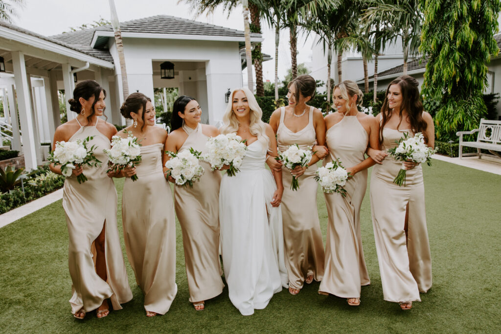 champagne bridesmaid gowns