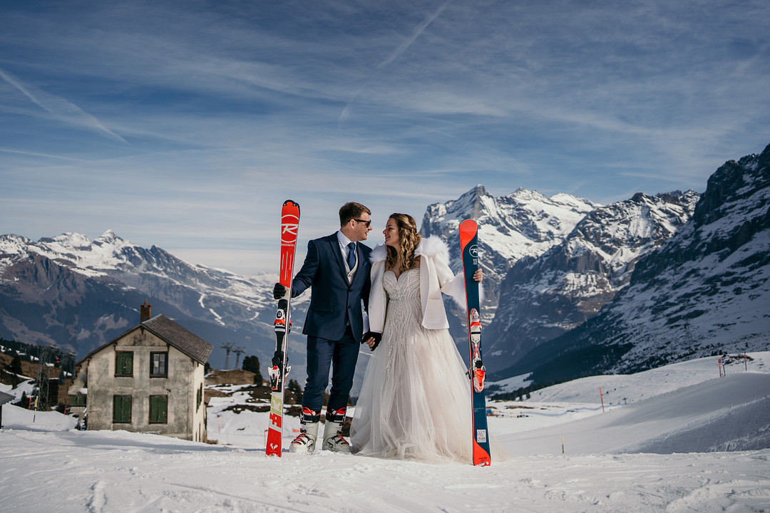 Wengen ski wedding