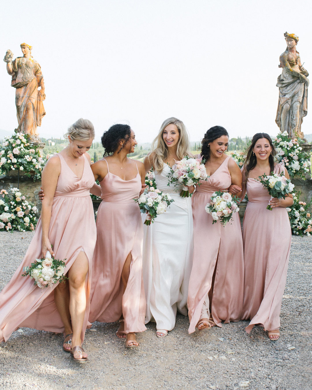 perfect pink bridesmaid dresses