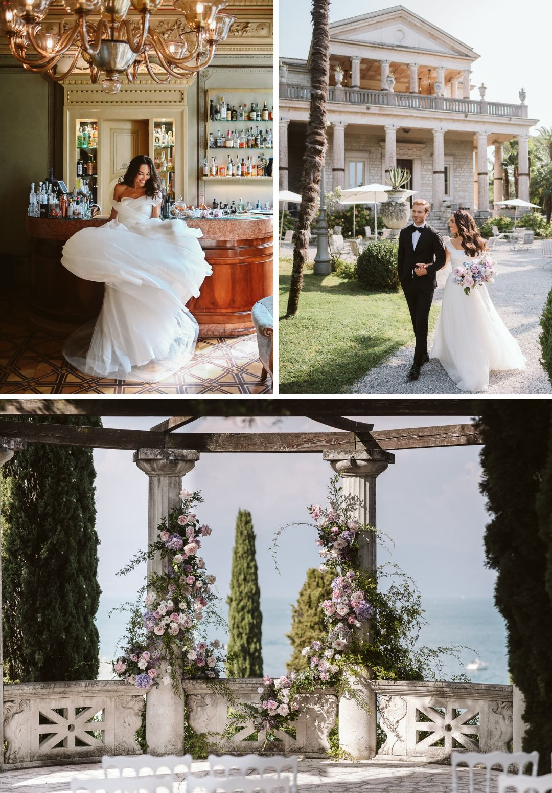 bride in a Casa della Sposa Verona dress, groom leading bride to altar