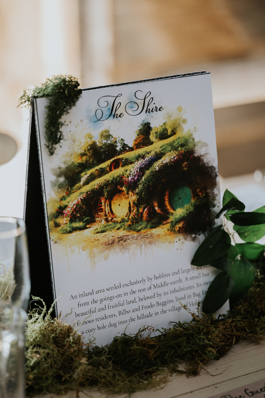 Lord of the Rings inspired table number for wedding