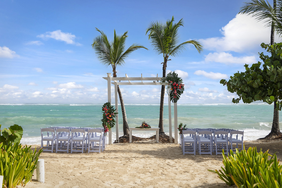 Punta Cana beach wedding setup