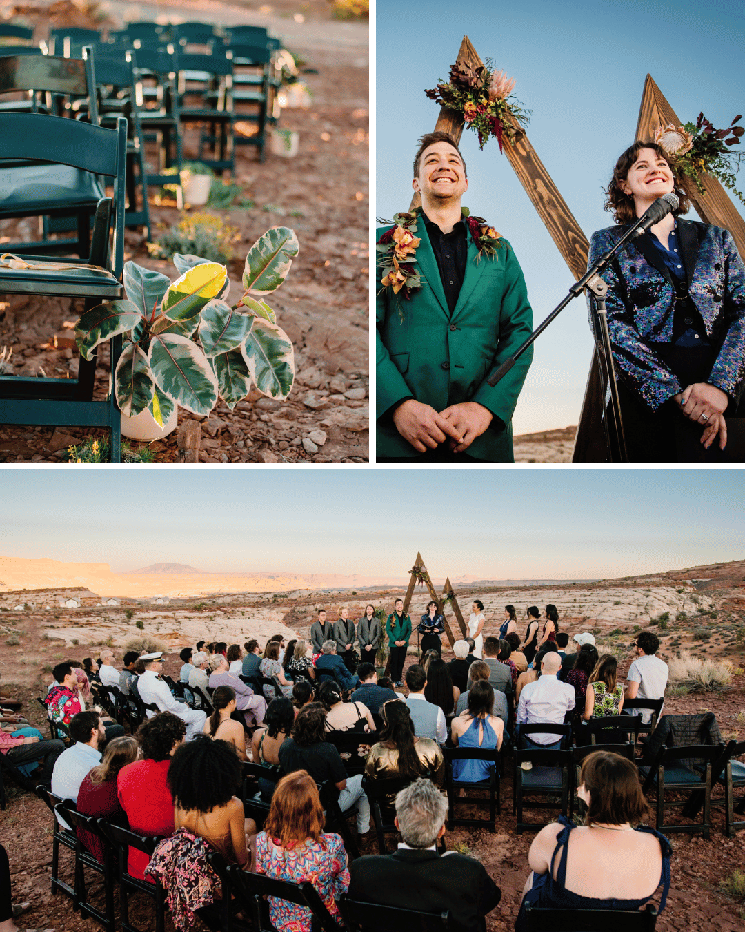 ceremony in the desert outside of Lake Powell