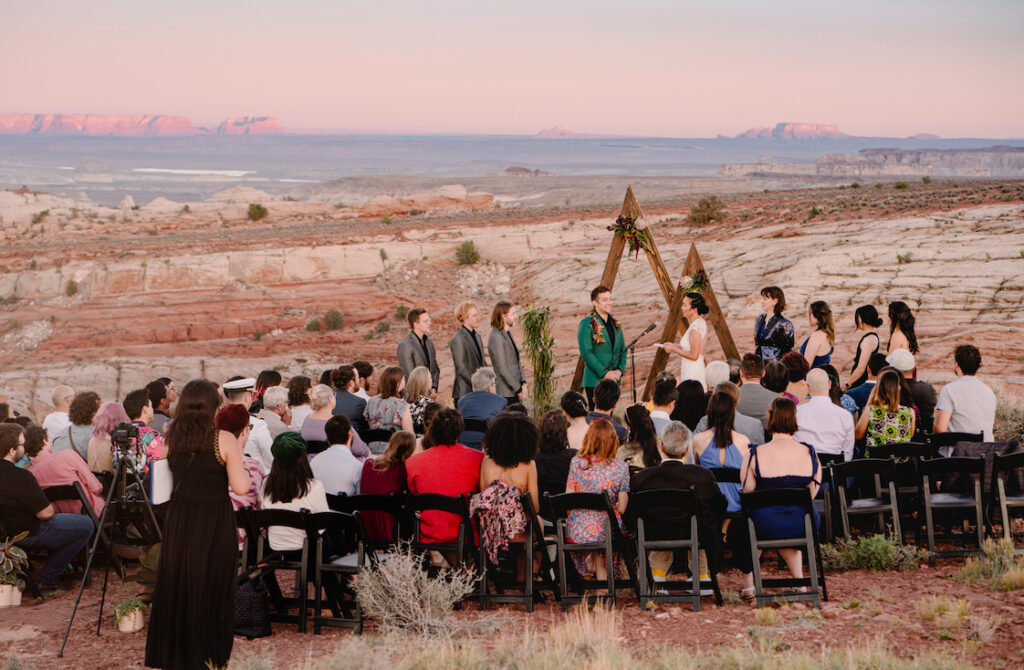 Christine and Nick's ceremony in the Utah desert near Lake Powell