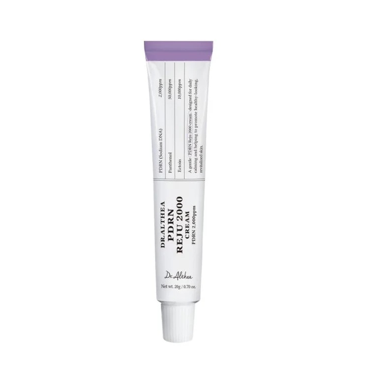 A white and purple tube of Dr. Althea Rapid Firm Sculpting Cream, shown upright with text and branding visible on the front.