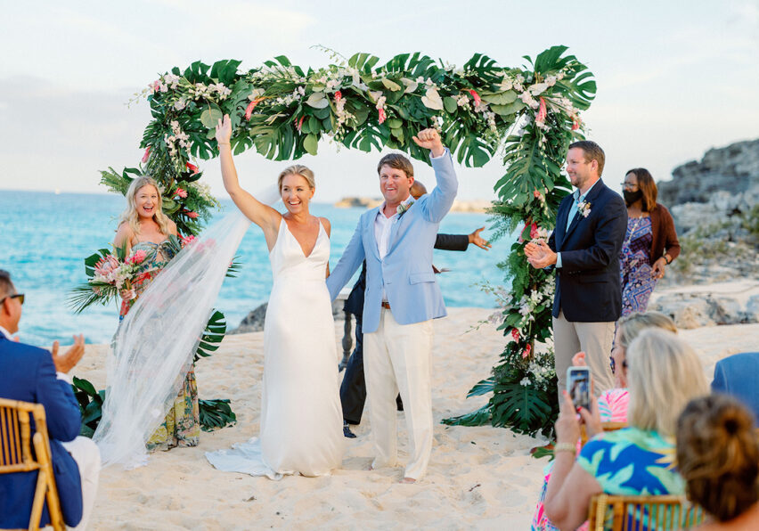 Bahamas beach wedding ceremony
