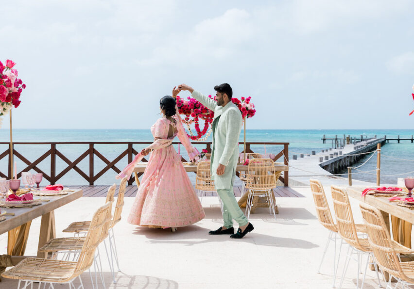 Wedding ceremony overlooking ocean