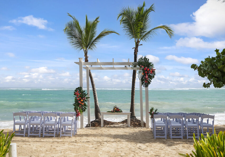 Palladium Dominican Republic beach wedding setup
